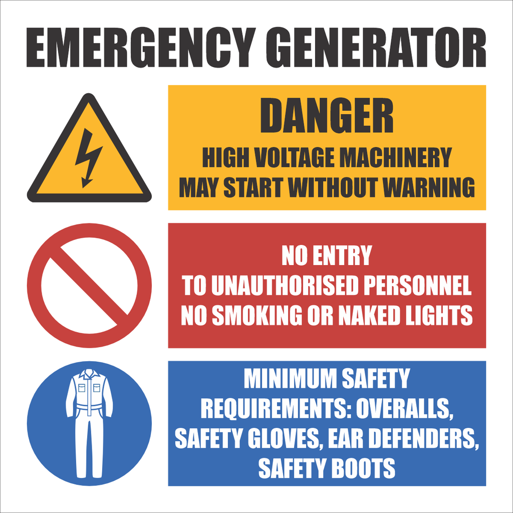 EL32 - Emergency Generator Sign