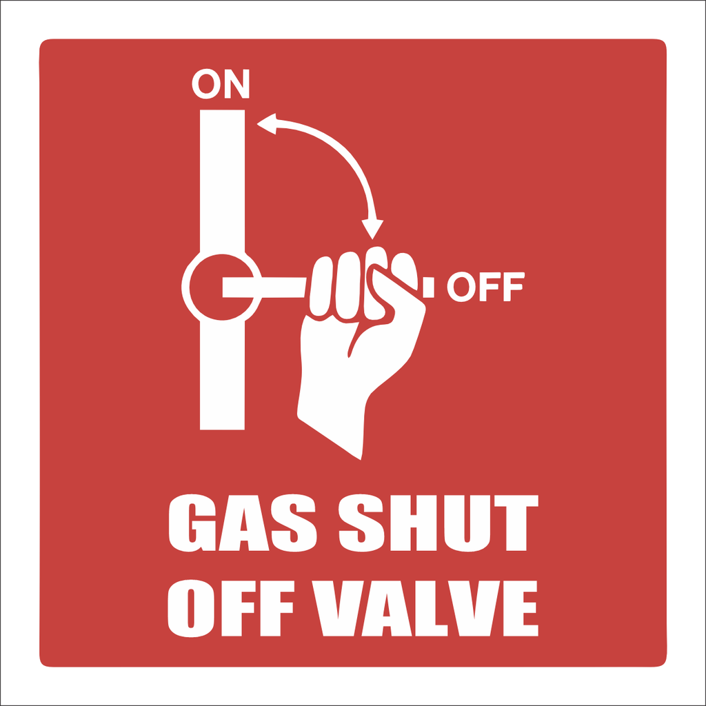 GAS34 - Gas Shut Off Valve Sign