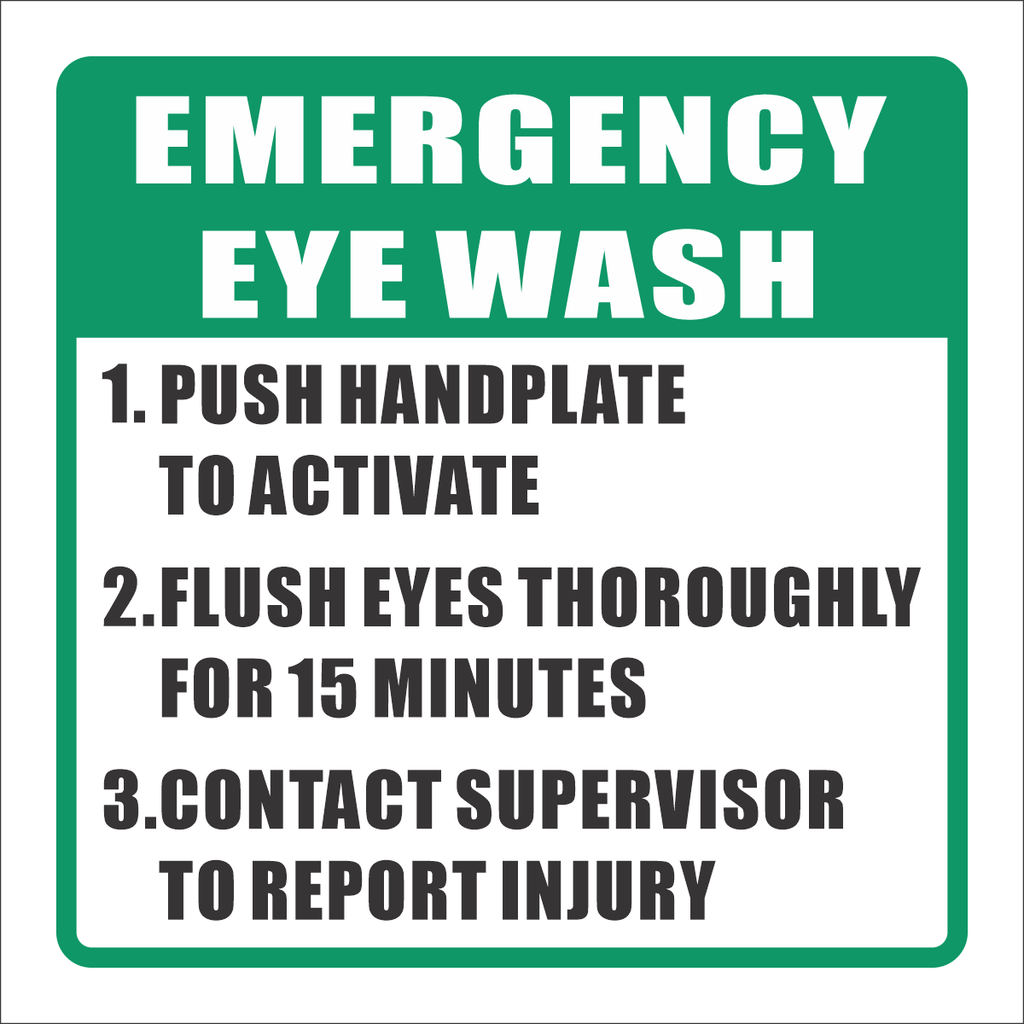 FA74 - Emergency Eye Wash Instructions Sign