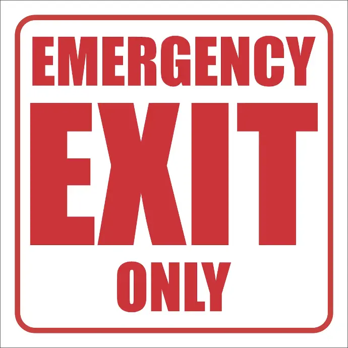 FR86 - Emergency Exit Only Sign