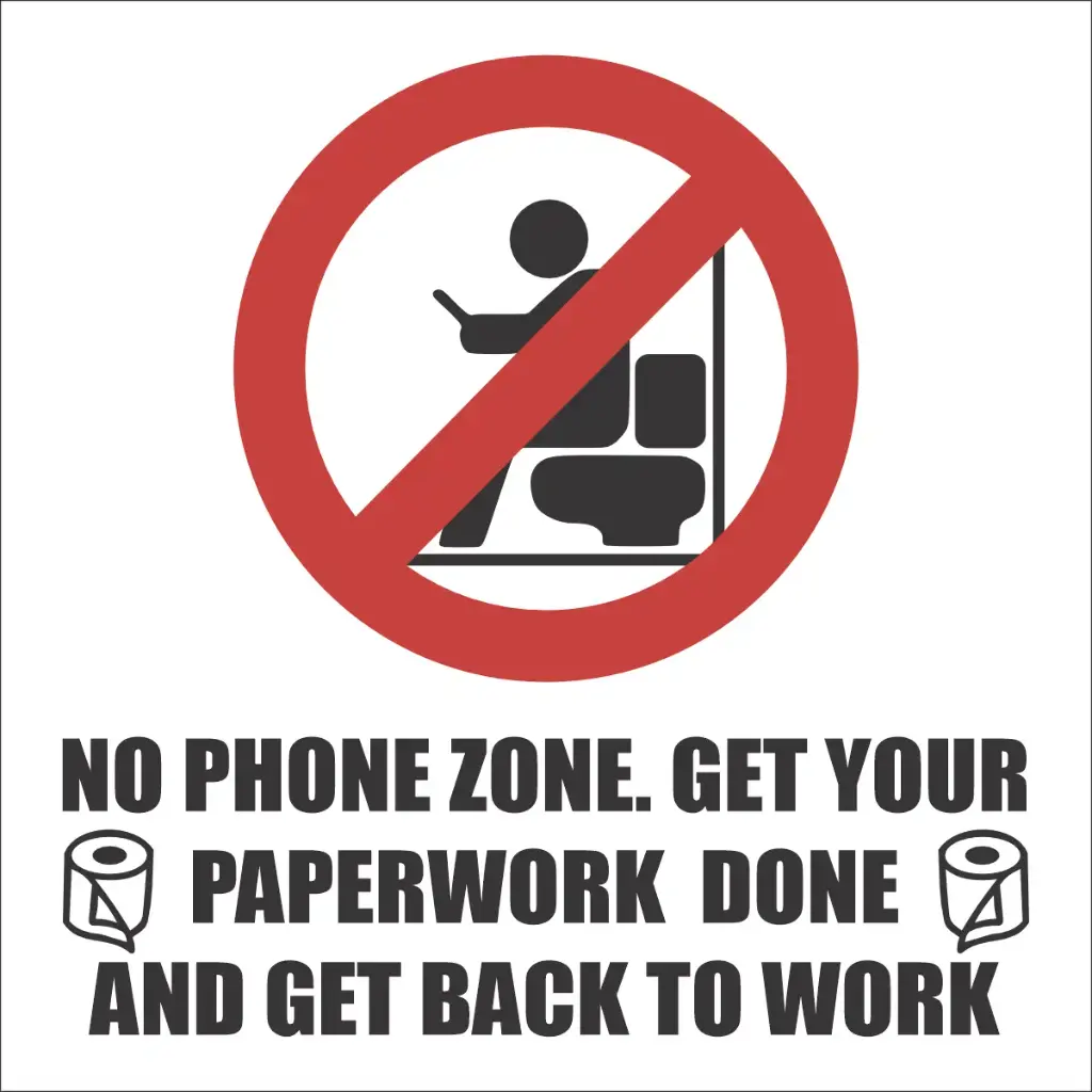 T65 - No Phone Zone Toilet Sign