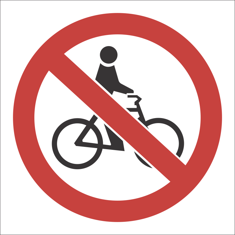 PV7 - No Cycling Safety Sign