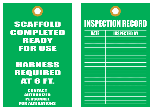 STS4 - Scaffold Completed Harness Required Tag
