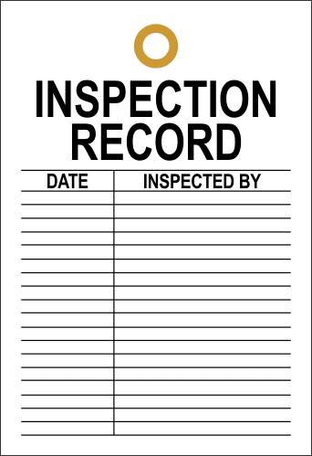 STI1 - Inspection Record Tag