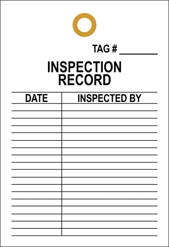 STI2 - Inspection Record Number Tag