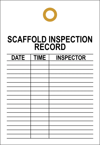STI3 - Scaffold Inspection Record Tag