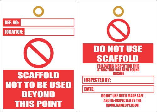 STU11 - Scaffold Not To Be Used Tag