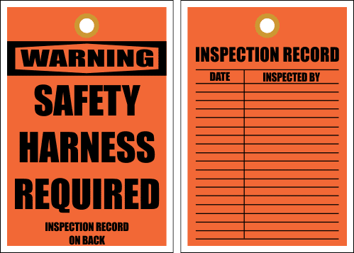 STC6 - Warning Safety Harness Tag