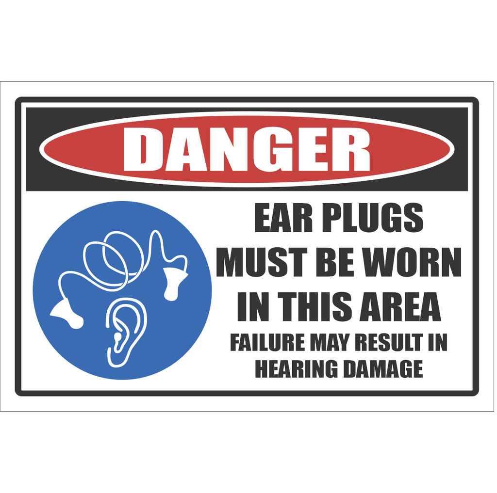 DG4 - Earplugs Must Be Worn Danger Sign