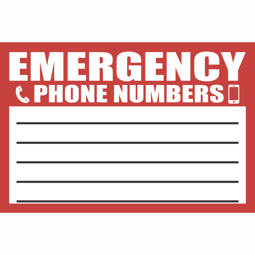 WF39 - Emergency Phone Numbers Sign