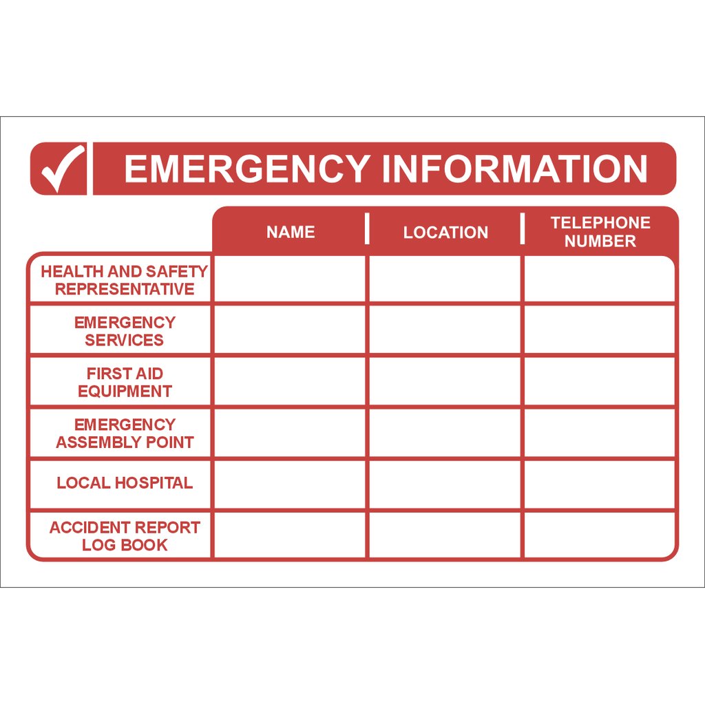 FR81 - Emergency Information Sign