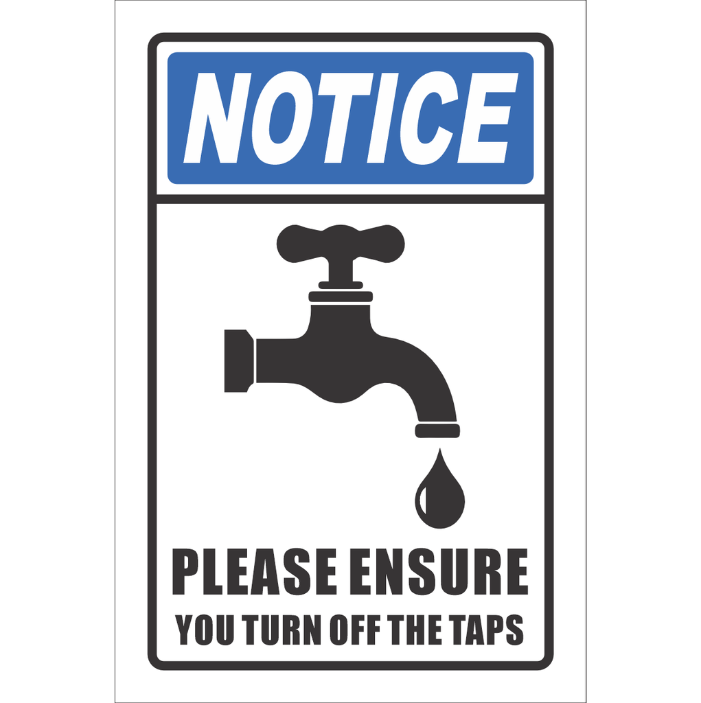 NT5 - Turn Off The Taps Notice Sign