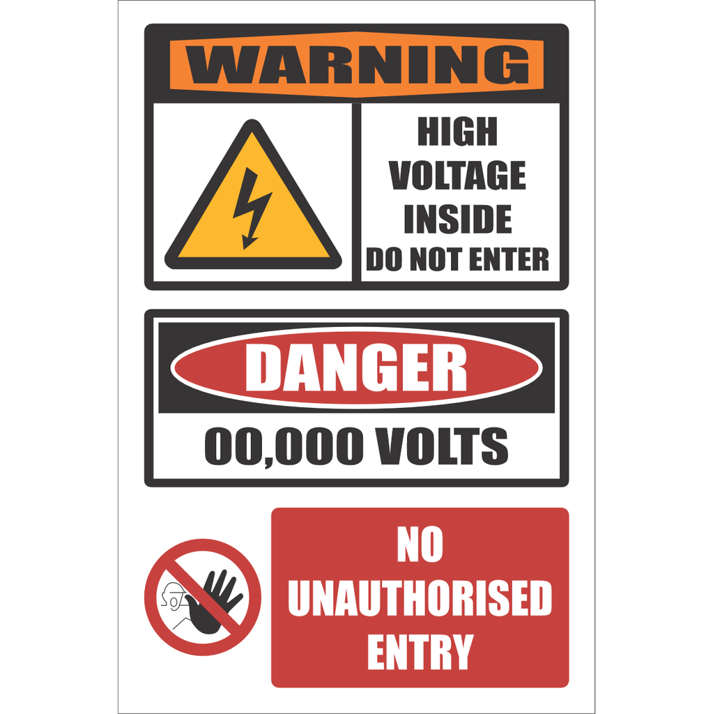 EL35C - Warning High Voltage Custom Sign