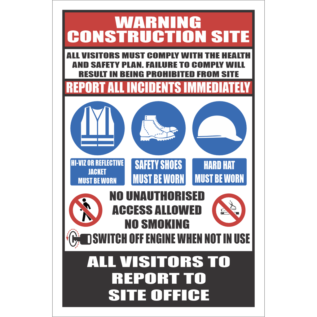 C38 - Warning Construction Site Combo Sign