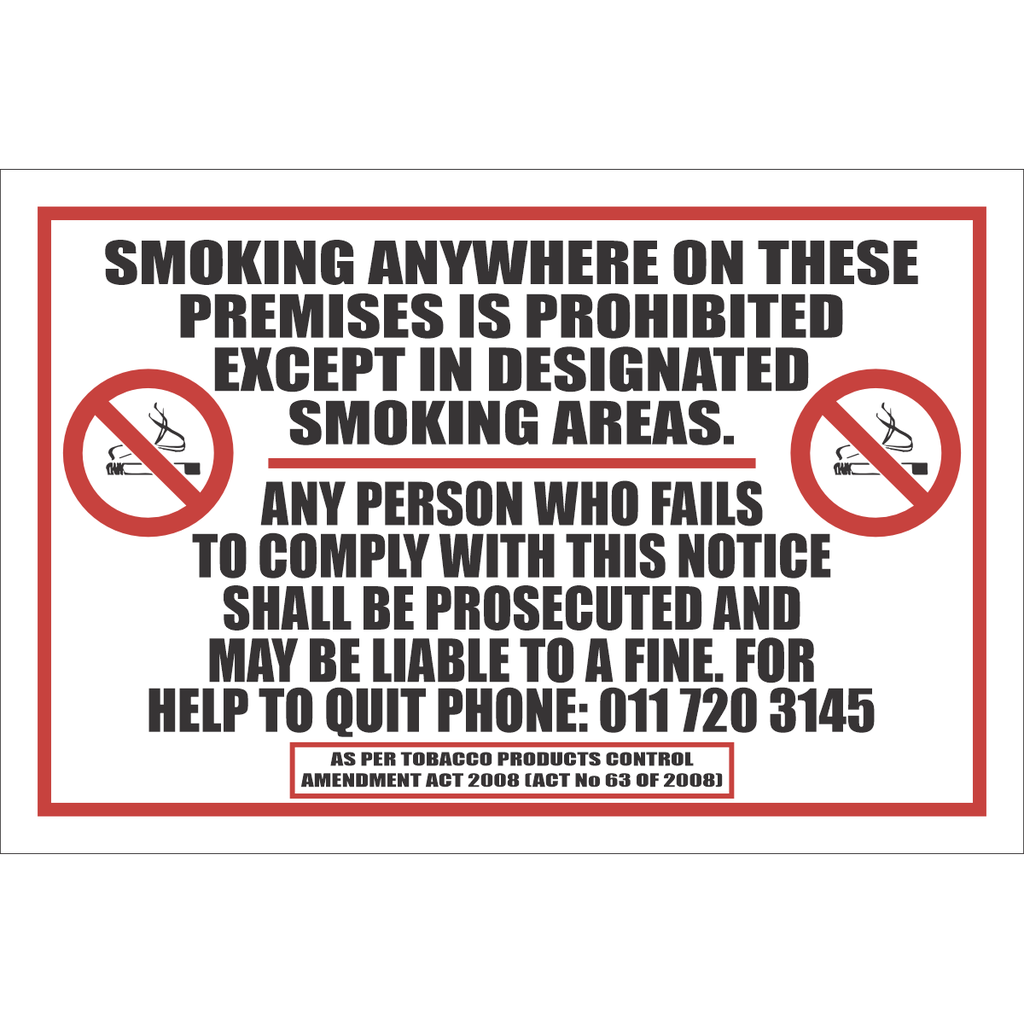 SM28 - No Smoking On Premises Sign