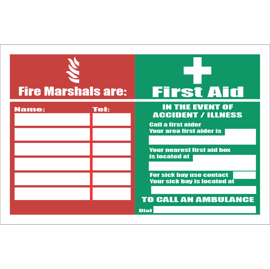 First Aider and Fire Fighter Sign - FA71