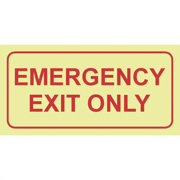 F41 - SABS Emergency exit only photoluminescent safety sign