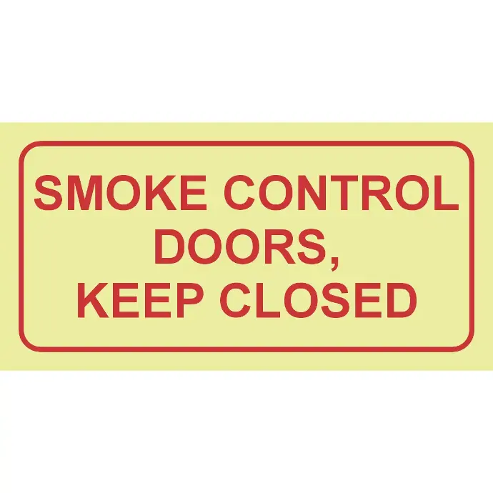 F42 - SABS Smoke control doors photoluminescent safety sign