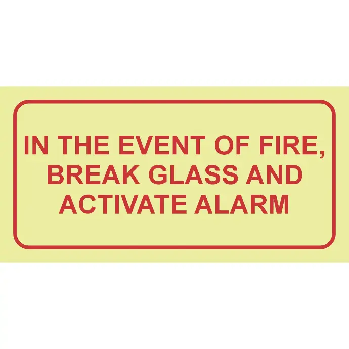 F44 - SABS In the event of fire photoluminescent safety sign