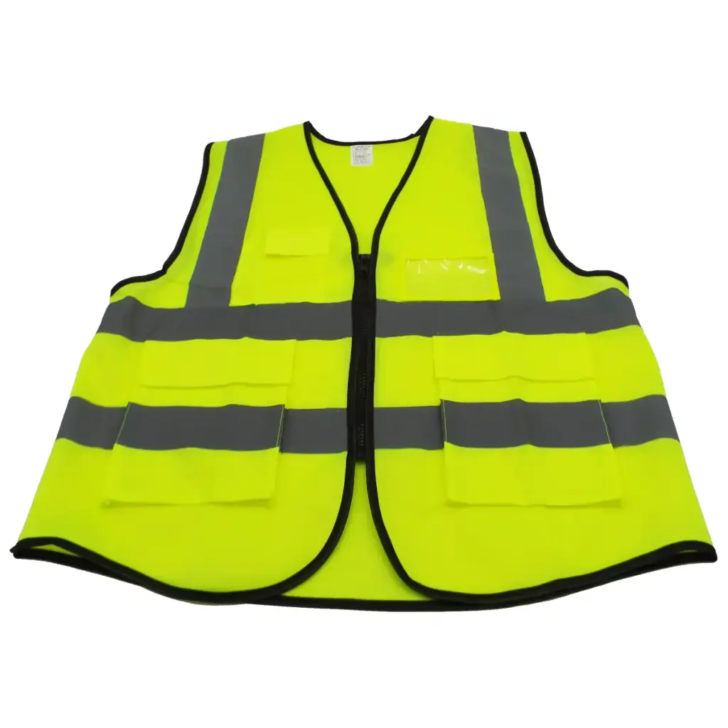 Lime Reflective Vest with Pockets