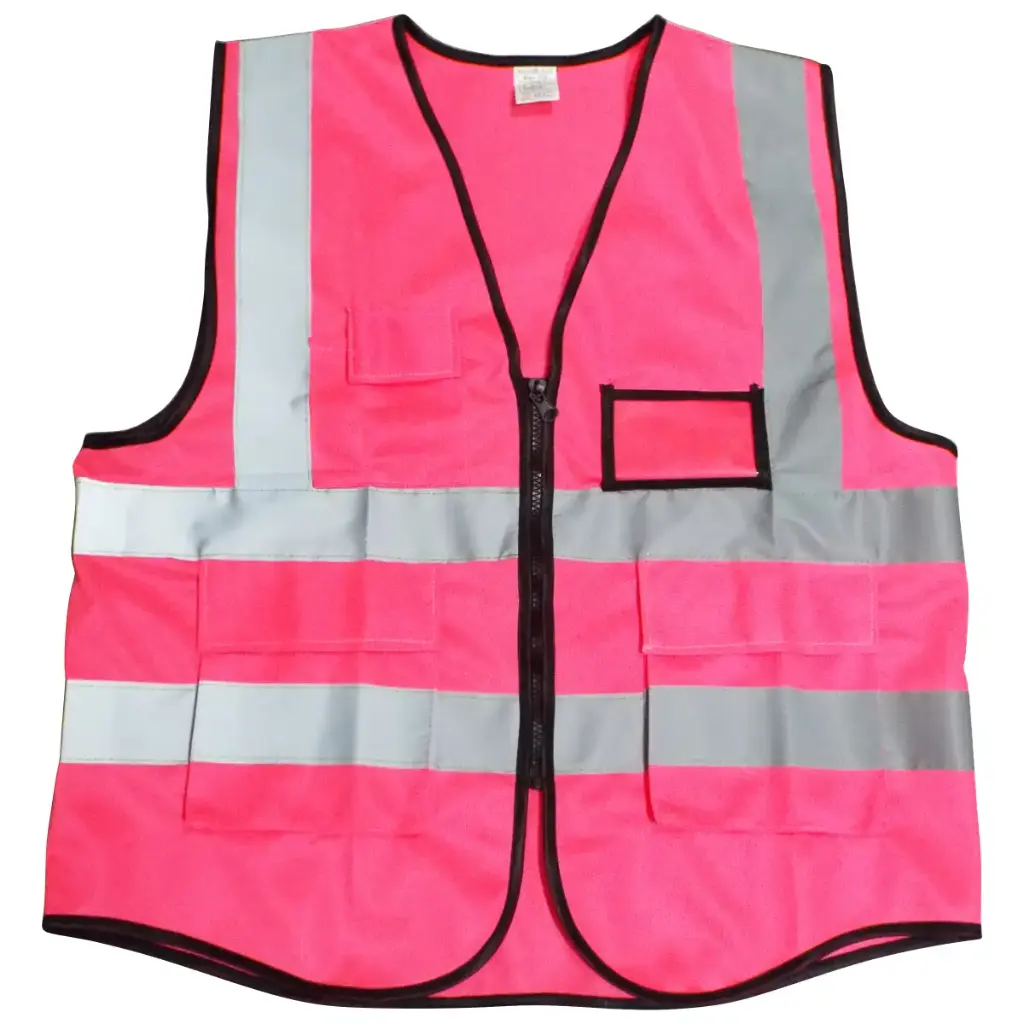 Pink Reflective Vest with Pockets