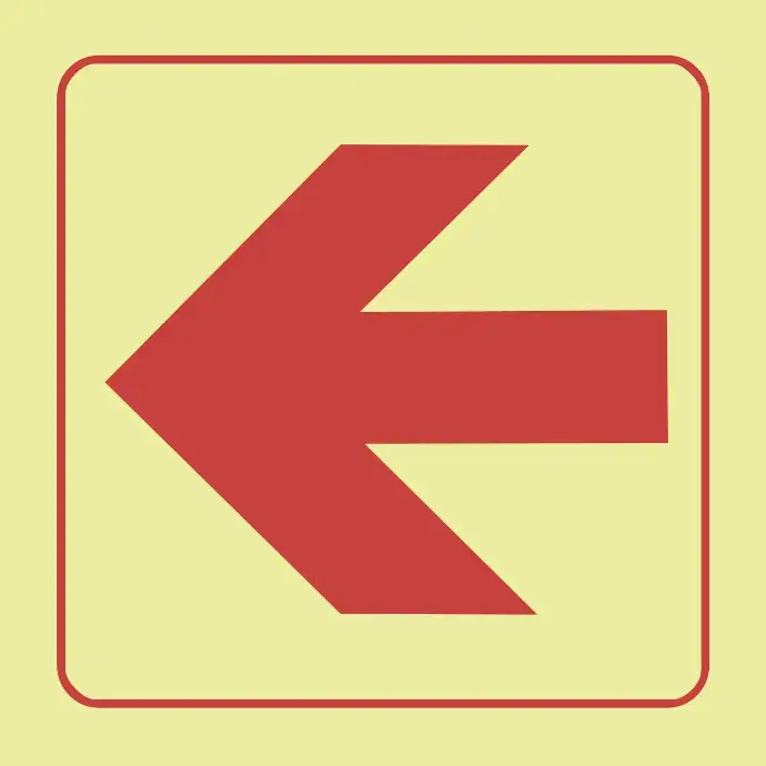 F37 - SABS Location of fire fighting equipment left photoluminescent safety sign
