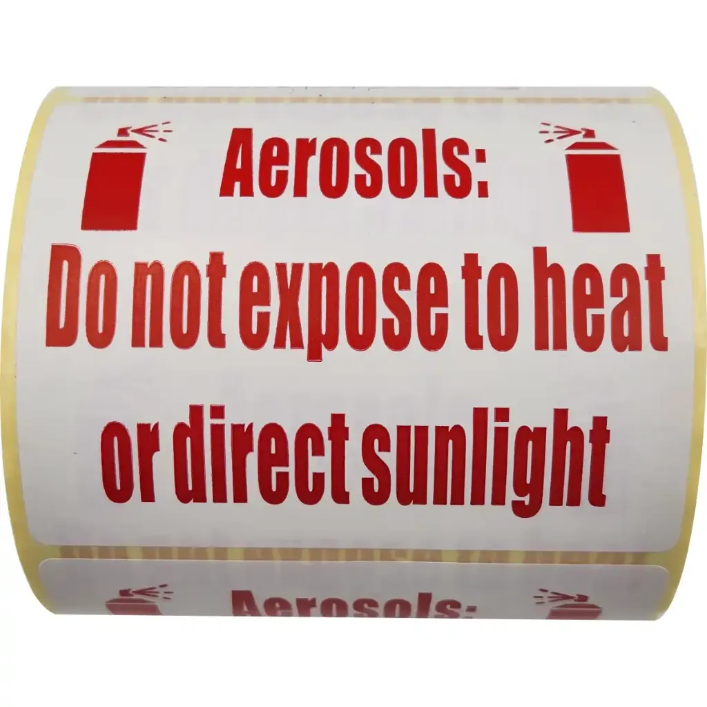 Aerosols Warning Label Sticker Roll