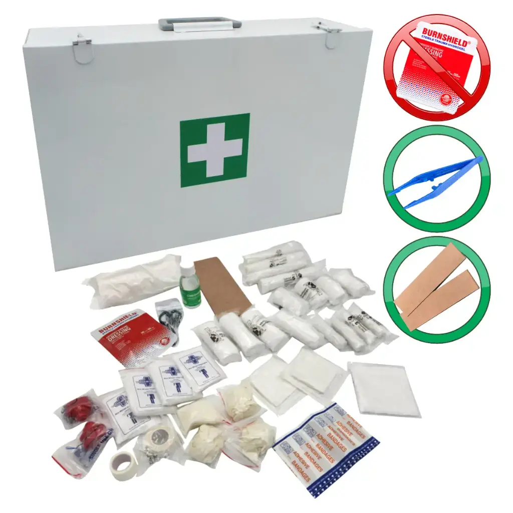 Regulation 3 (Factory) - First Aid Kit (Government Spec) c/w Metal First Aid Box