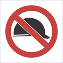 PV38 - SABS Hard hat not allowed safety sign