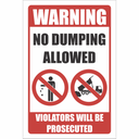 PR56 - No Dumping Allowed Sign