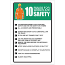 WF47 - 10 Rules Of Workplace Safety Sign