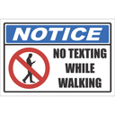 NT3 - No Texting And Walking Notice Sign