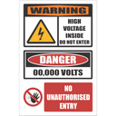 EL35C - Warning High Voltage Custom Sign