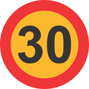 C-HC10 - 30Km Reflective Speed limit Sticker - 190mm