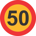 C-HC11 - 50Km Reflective Speed limit Sticker - 190mm