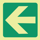 E22 - SABS Photoluminescent green arrow left safety sign