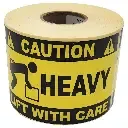 Caution Heavy Label Sticker Roll