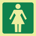 E27 - SABS Photoluminescent ladies (female) toilet safety sign