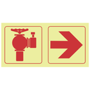 F21 - SABS Fire hydrant, arrow right photoluminescent safety sign