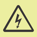 F33 - SABS Electric shock hazard photoluminescent safety sign