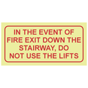 F39 - SABS In the event of a fire photoluminescent safety sign