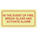 F44 - SABS In the event of fire photoluminescent safety sign