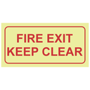 F45 - SABS Fire exit keep clear photoluminescent safety sign