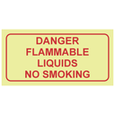 F46 - SABS Danger flammable liquids photoluminescent safety sign