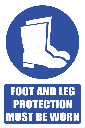 MV6E - Foot and Leg Protection Explanatory Safety Sign