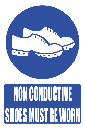 MV27E - Conductive Shoes Explanatory Safety Sign