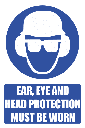 MA14E - Ear, Eye and Head Protection Explanatory Safety Sign