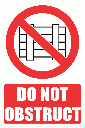 PV14E - Do Not Obstruct Explanatory Safety Sign