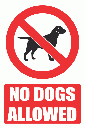 PV20EN - No Dogs Allowed Explanatory Safety Sign