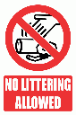 PV23EN - No Littering Explanatory Safety Sign